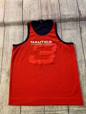 VTG MADE IN USA Nautica Competition Sailing #3 Orange Tank Jersey Mens Medium