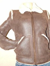 Timberland Fitted Women Leather Shearling Jacket Very Warm Nice Deal Of The Day