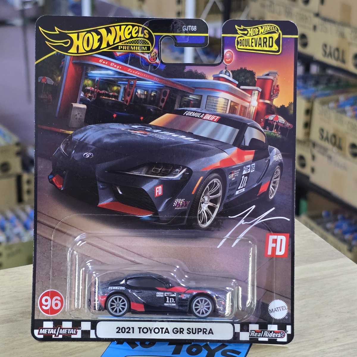2024 HOT WHEELS PREMIUM 2021 TOYOTA GR SUPRA BOULEVARD #96 REAL