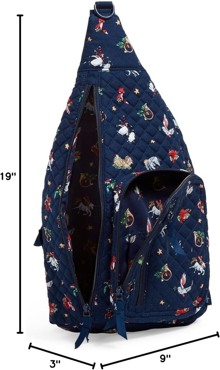 NWT Vera Bradley Quilted Sling Backpack Christmas Holiday  display picture 1