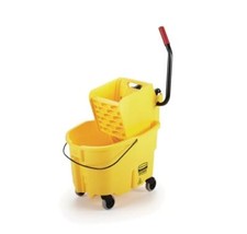 26 Qt Yellow Mop Bucket with WaveBrake Wringer Less Splashing Design