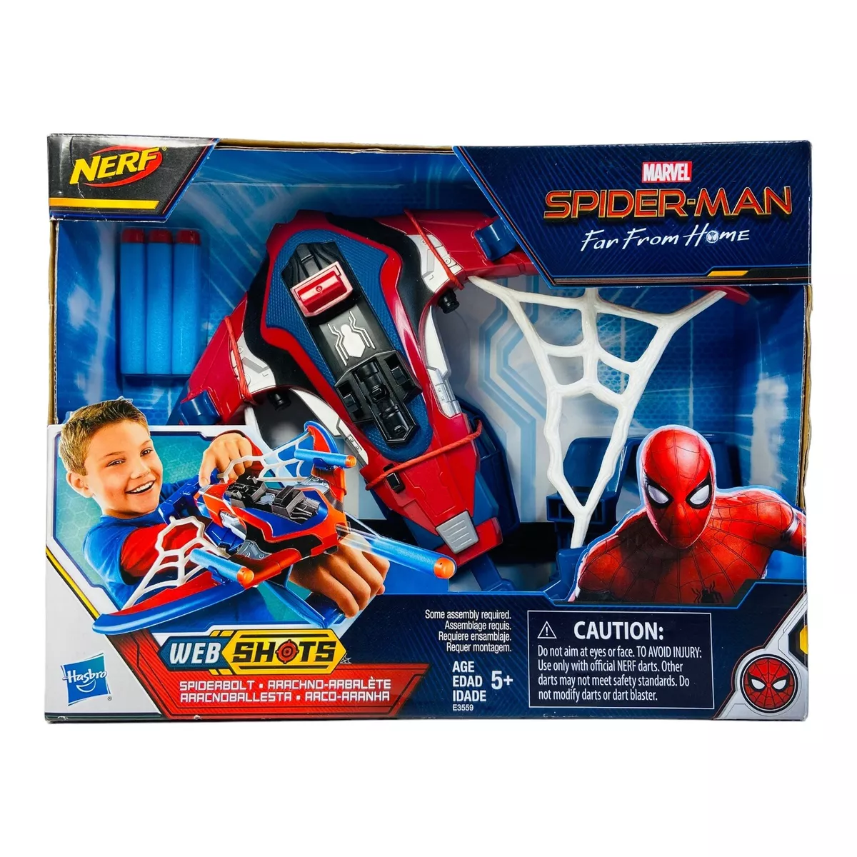 Spider-Man Web Shots Spiderbolt NERF Powered Blaster Toy Fires Darts- Brand  New