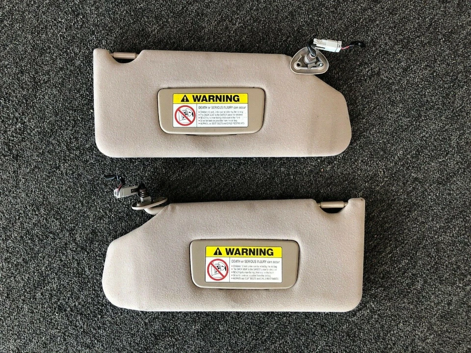 2001-2003 Acura TL Sun Visor Set Right Left Pair Tan OEM - Image 2 of 4