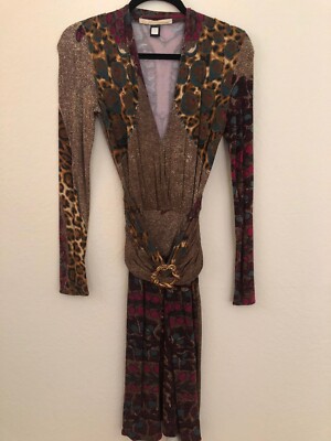 Class Roberto Cavalli Womens Long Sleeve A-Line Knee LengthSize 6