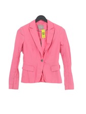 Orsay Women's Blazer Uk 4 Pink Linen With Cotton, Polyester Overcoat