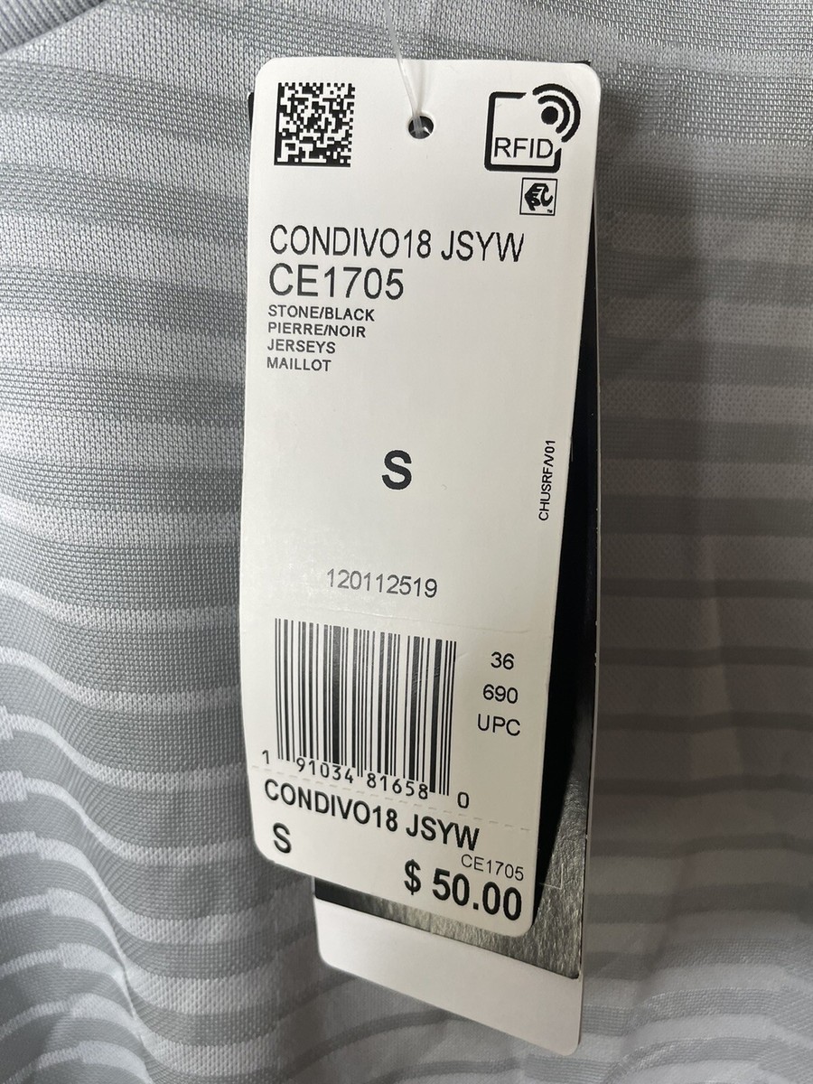 Adidas Condivo 18 Women's Jersey Soccer T-Shirt Climalite Gray