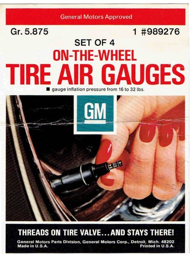 GM, NOS, WHEEL TIRE AIR GAUGES, # 989276, - Bild 6 von 6