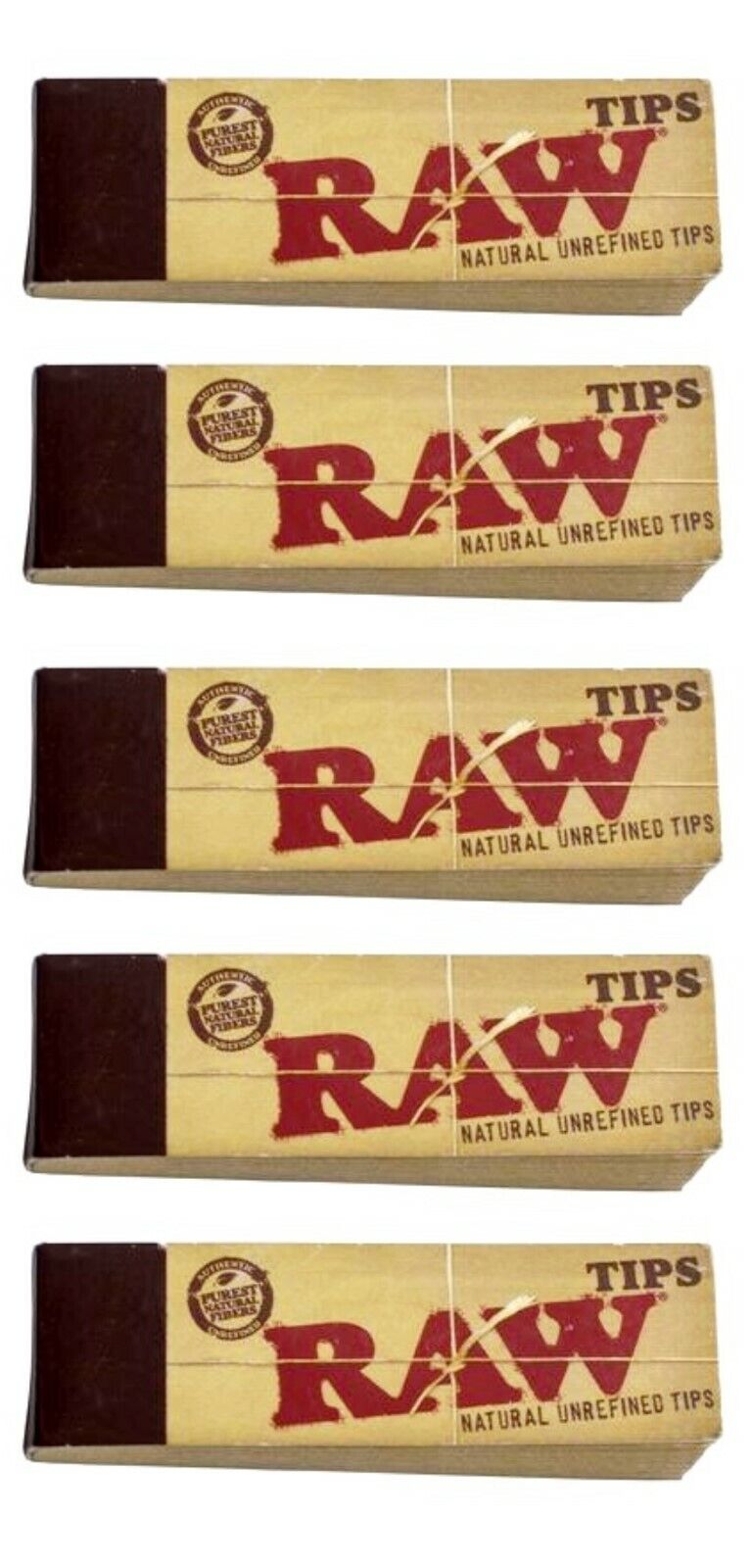 5X RAW Rolling Tips Unrefined Filter Raw Tips 50/pack - FAST USA SHIPPING