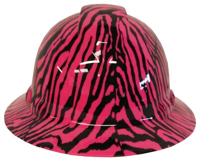 Hydro Dipped Hard Hat Ridgeline Full Brim Custom Pink Zebra 