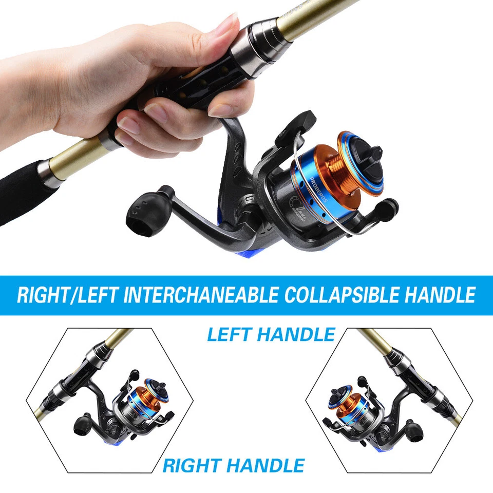 Carbon Fiber Telescopic Fishing Rod Pole Reel Combo Sea Saltwater Freshwater - Image 2 of 4