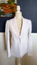 Nordstrom Signature Linen Blend White Button Career Blazer Jacket Sz 2 Small