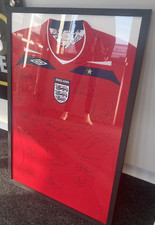 Signed England Football Shirt Framed - Ref 537-1-A