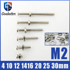 M2 Pozi Pan Head Bolts Screws Phillips Nuts Screws Spring Flat Washers Iron 2mm