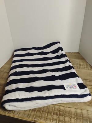 Carters Handsome Little Guy Navy Blue White Stripe Baby Blanket Security Lovey