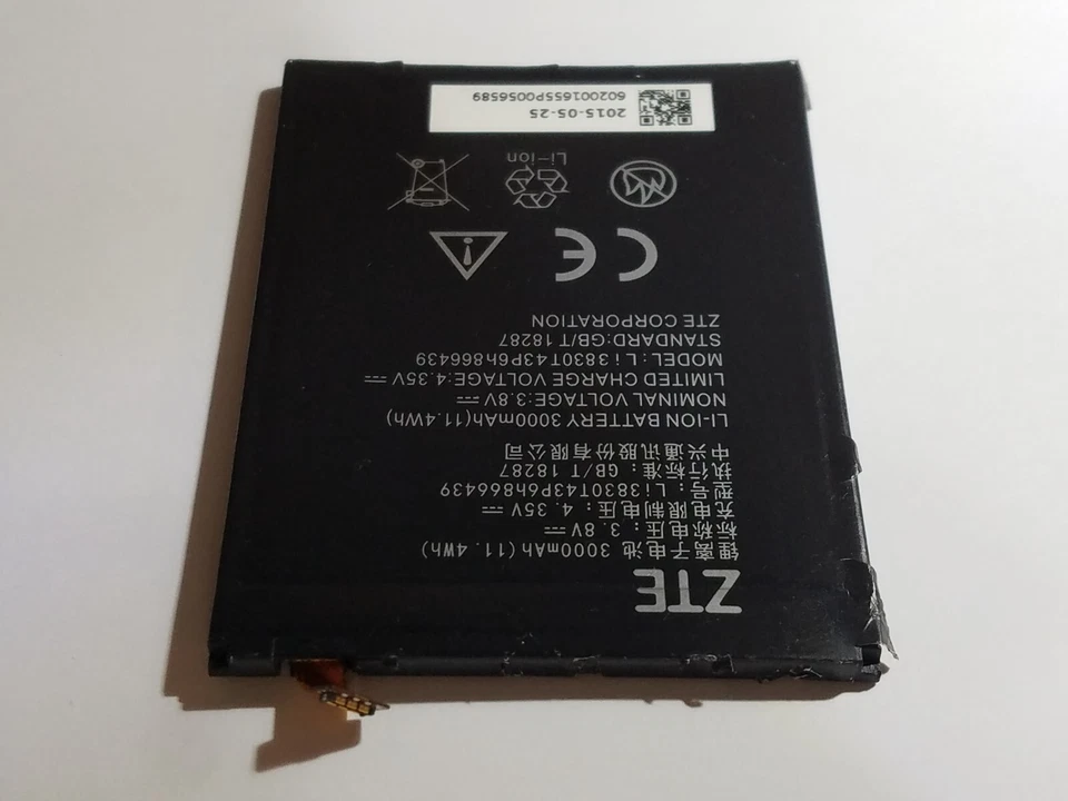 Batería LI3830T43P6H866439 3200mAh para teléfono ZTE ZMAX 2 G111 Z9518 Warp Elite Foto 3 de 3