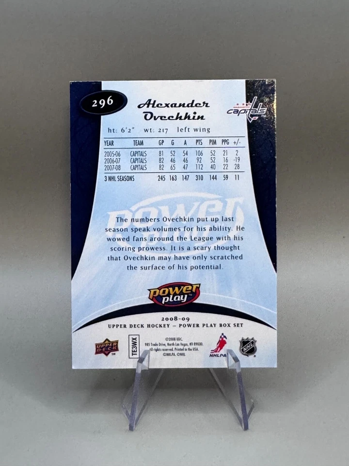 2008-09 Upper Deck Power Play Alexander Ovechkin #296 Capitals - Image 2 of 2