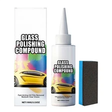 Glass Polishing Compound 100g Scratch-Repair Anti-Rain Cleaner With Sponge