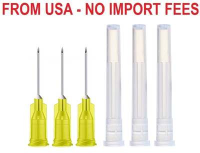 100Pack 30Ga 1/2 Inch Sterile Disposable Injection Needle with Cap for Scientifi