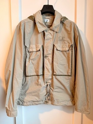 New C.P. Company Flatt Nylon Goggle Jacket / L  / Vintage Khaki / Authentic