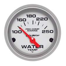 AutoMeter 200762-33 Marine Silver Water Temperature Gauge 2-1/16" 100-250F