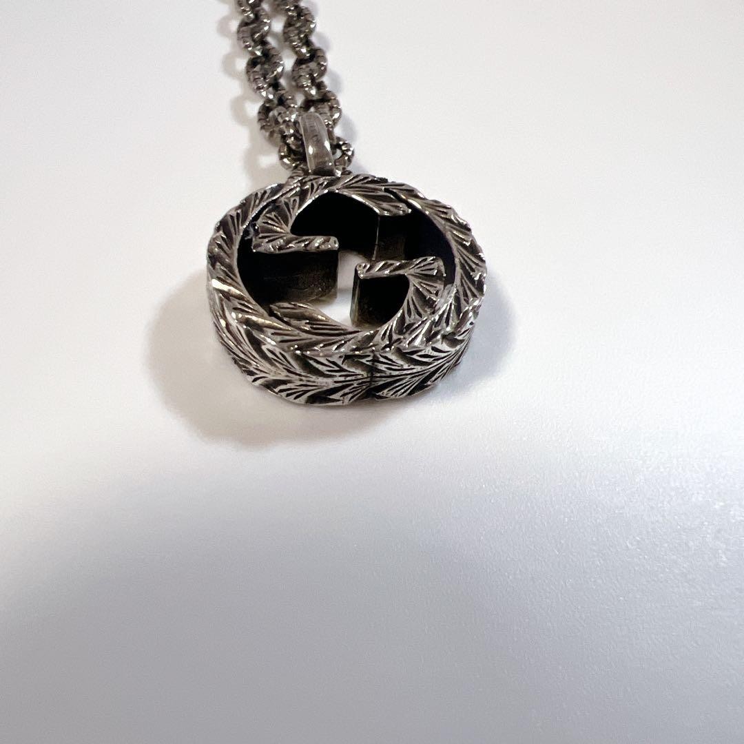 GUCCI Interlocking Arabesque Silver Necklace Ag92… - image 5
