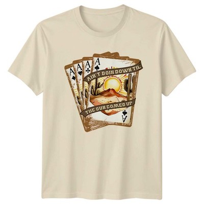 Vintage Aces Western T-Shirt, Ain't Goin Down Til The Sun Comes Up