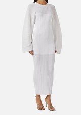 Stella McCartney Women's White Lightweight Plisse Knit Maxi Dress Size M