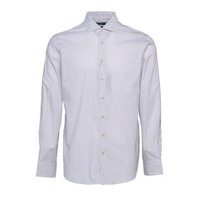 Hackett London Men's White Striped Slim Fit 100% Cotton Shirt Size L HM309183