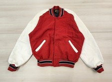 Vintage 90's Red/White ROCK CREEK ATHLETICS Varsity Jacket Made in USA Size XL
