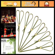 100 Bamboo Cocktail Picks - 6 Inch Heart Shaped Skewers for Appetizers  Charcut