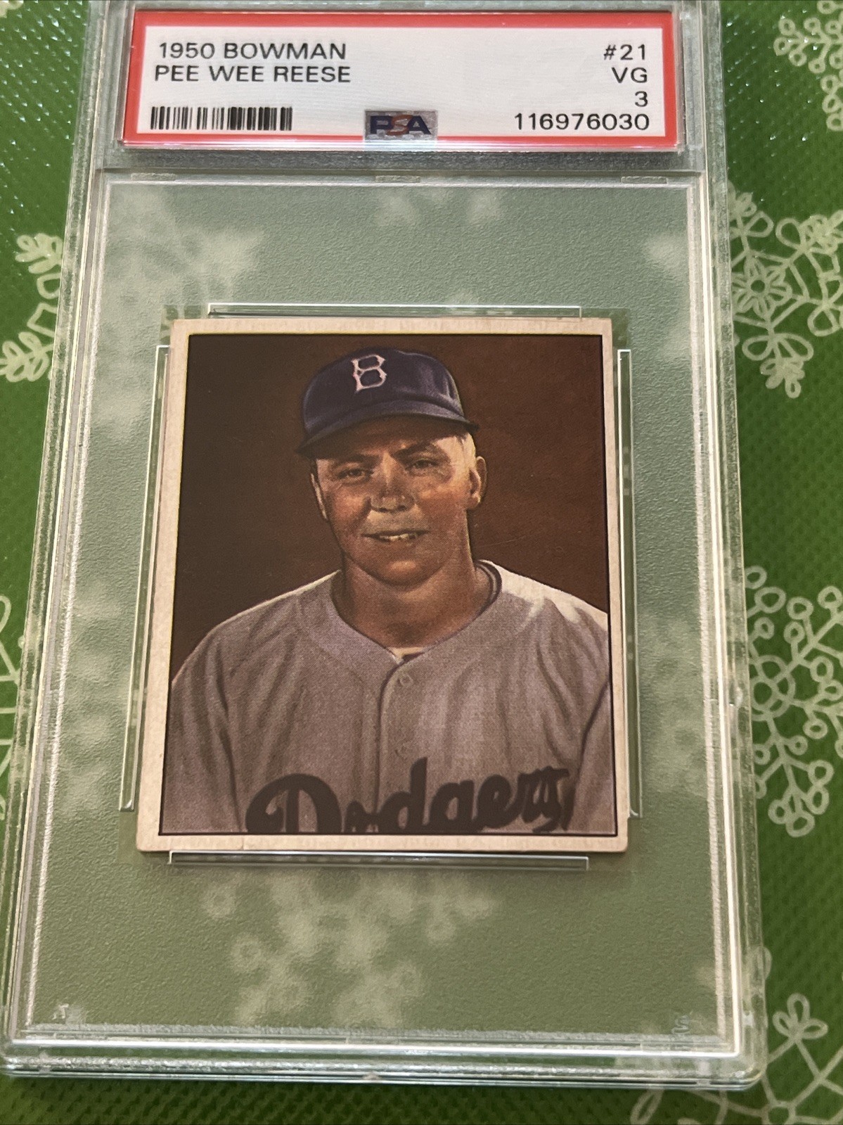 1950 Bowman - Pee Wee Reese #21 Harold on Card PSA 3