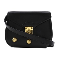 Bolso de hombro Salvatore Ferragamo Pochette DQ-21 5640 cuero negro #NB2397