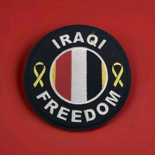 Operation Iraqi Freedom Patch Round Yellow Ribbon Embroidered Multi-Color