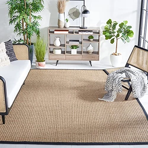  Area Rug 10' Square - Natural Fiber Collection - Large - Natural & Black,  - Image 2 of 4