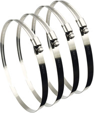 4Pcs 8" Adjustable 304 Stainless Steel Duct Clamps Hose Clamp Pipe Clamp Air Duc