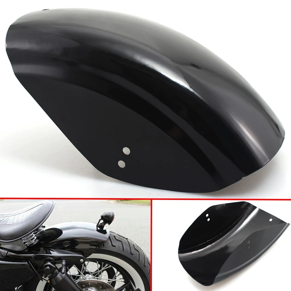 Guardabarros trasero negro brillante para Harley Sportster XL 883 1200 48 72 Bobber Foto 2 de 4