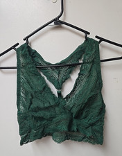 Auden High Apex Green Lace Racerback Pull On Wire Free Bralette Size Large