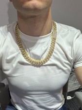 22mm moissanite chain 24 inch. Yellow gold. 300 grams of weight!