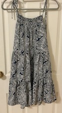Very J Blue Leaf Print Sleeveless Sheath Dress Size M