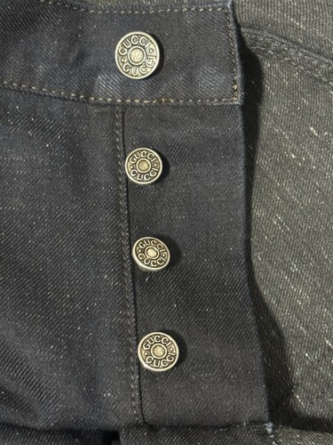 Jeans Gucci blu scuro denim IT 48 US 33 Made in Italy tasca con logo - Foto 8 di 16