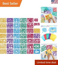 40-Piece Plastic Stencils for Kids - Inspire Creativity with 400 Designs