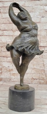 Handmade Botero Bronze Ballet Sculpture Artwork - Masterpiece for Dance Trophy L