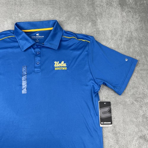 NWT Colosseum UCLA Bruins Polo Shirt Men’s Large Blue Gold Athletic Fit NCAA - Picture 2 of 9