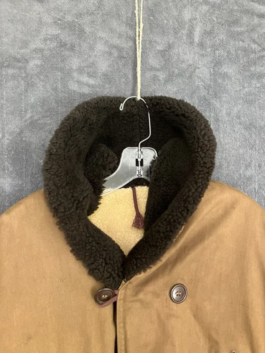 VTG 1940s Hercules Jacket Men’s 46 Sheepskin Lined Collar Barnstormer Canadienne image 13