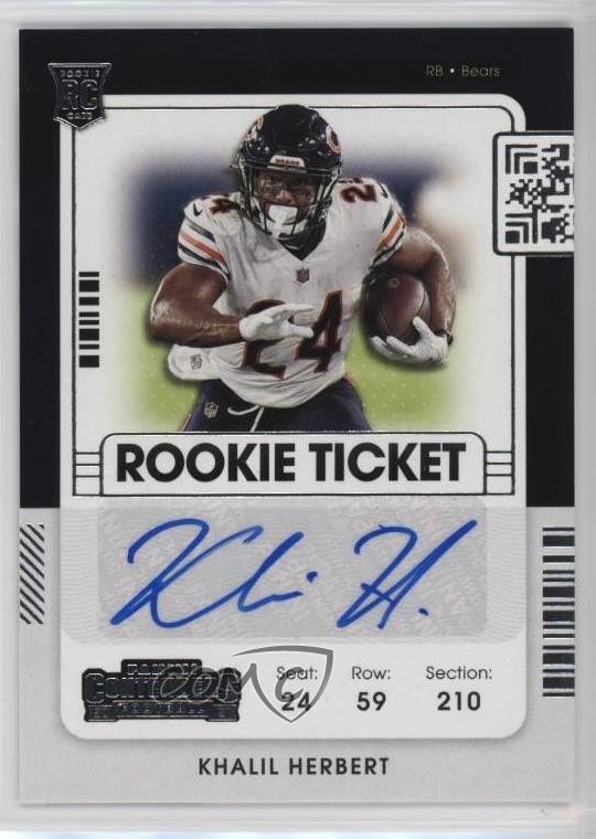 2021 Panini Contenders Rookie Ticket Khalil Herbert #245 Rookie Auto RC 13hf