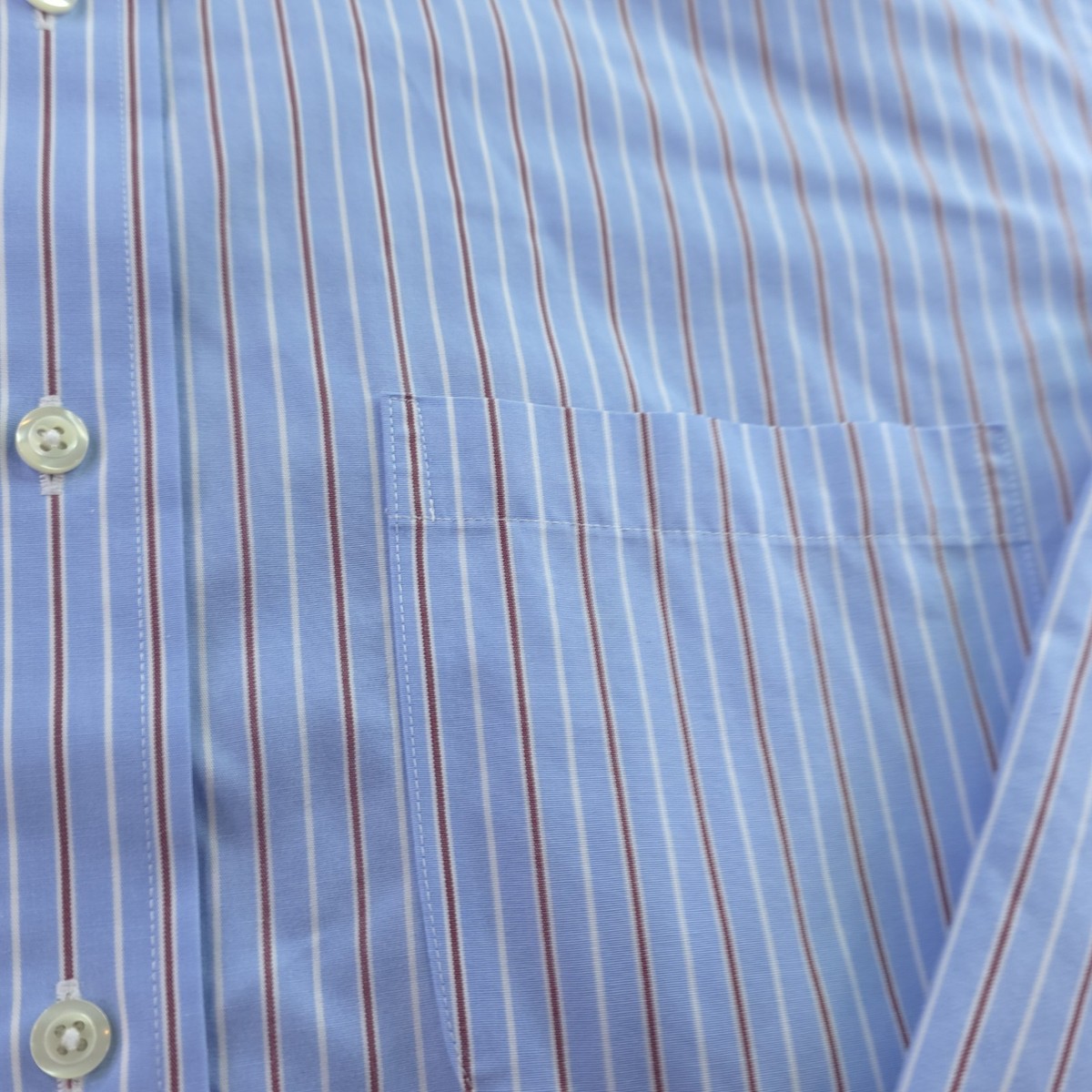 Brooks Brothers Dress Shirt 16.5 33 Slim Fit Non Iron Blue Red
