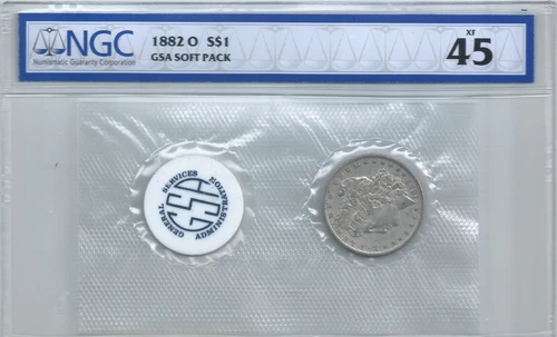 1882 GSA O Morgan Silver Dollar New Orleans Soft Pack NGC XF45