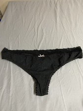 Plus Size 22/24 Lane Bryant Cacique Stretch Lace Thong Panty Black