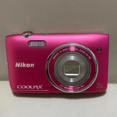 Nikon Coolpix S3500 Pink Digital Camera 20.1MP 7x Zoom Auto Focus