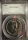 1954 FRANKLIN SILVER HALF DOLLAR PROOF- PCGS GRADED PR63 *RARE* (Rim Toning)